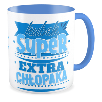 kubek SUPER EXTRA CHŁOPAKA niebieski